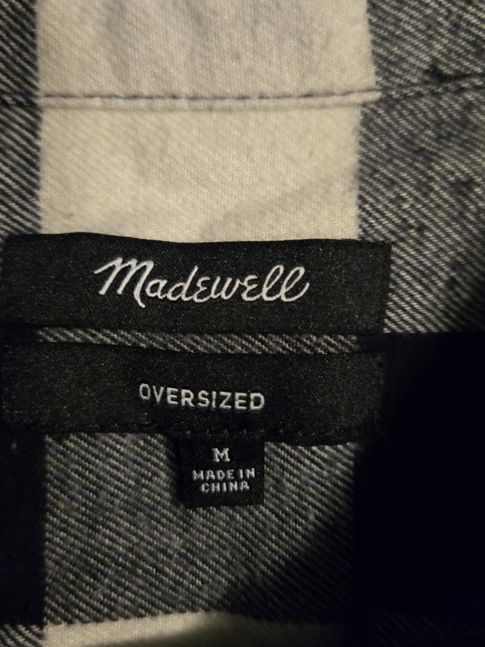 Madewell Oversized Women’s M Flannel - Black and White